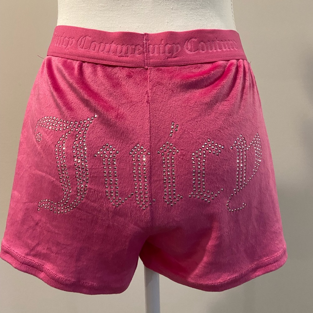 Juicy couture pink rhinestone velour sleep shorts 🎀